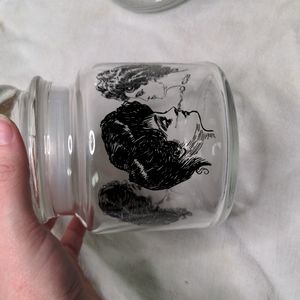 Set of 2 Gibson Girl apothecary jars